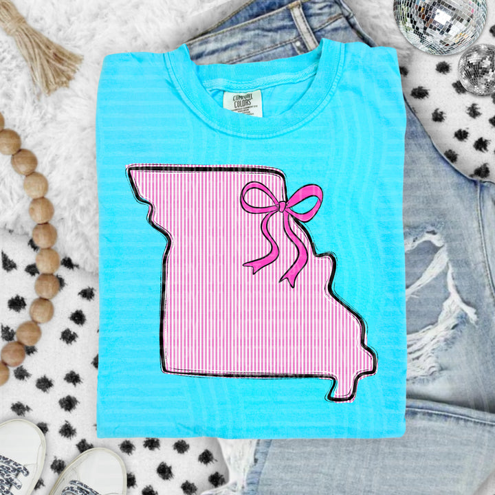 Seersucker States With Bow DTF Print