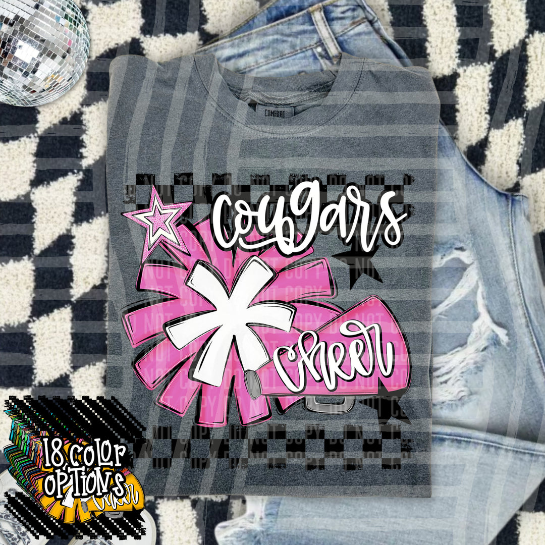 Cheer Pom With Names Sage DTF Print