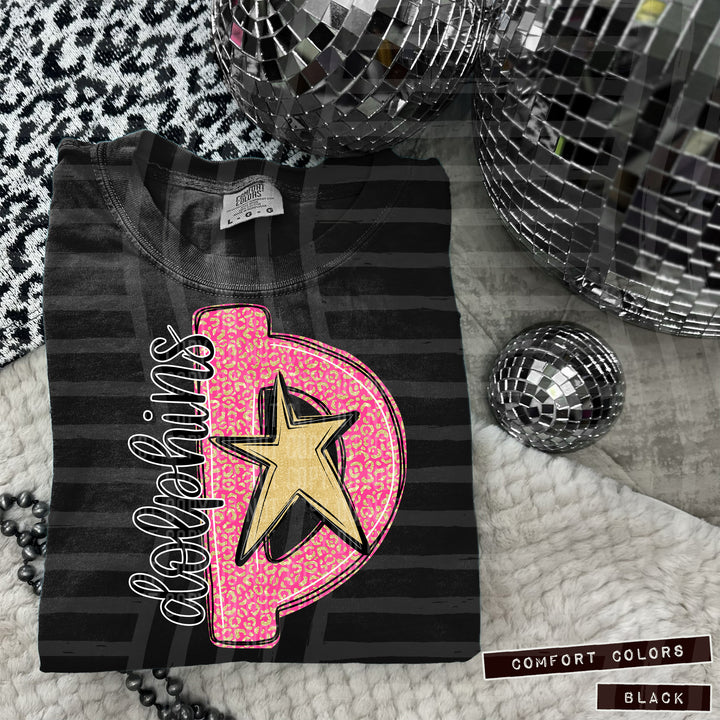 Pink Leopard Initial DTF Print