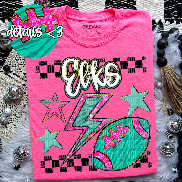 Rainbow Football Bolts DTF Print