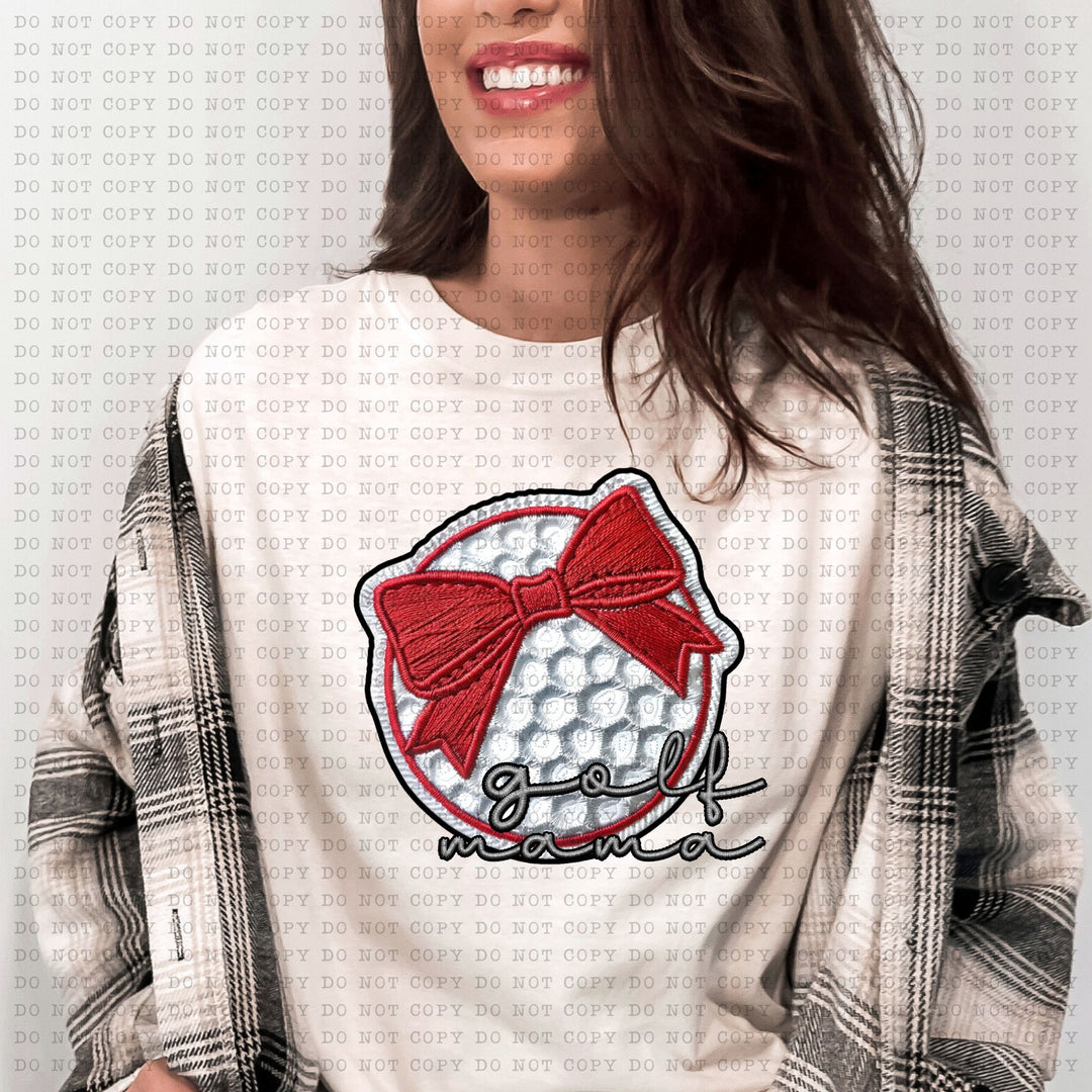 Golf Mama Coquette Faux Patch DTF Print