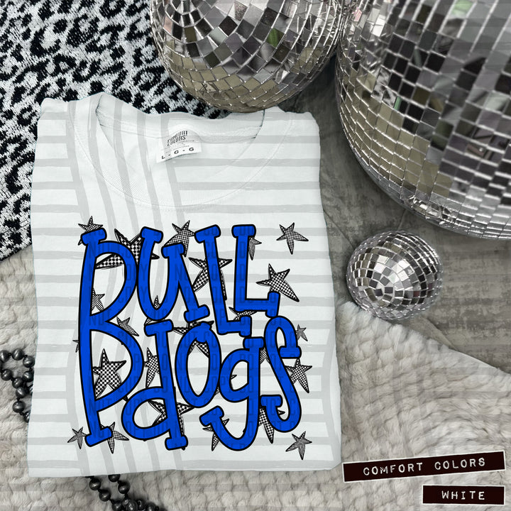 Blue Staggered DTF Print