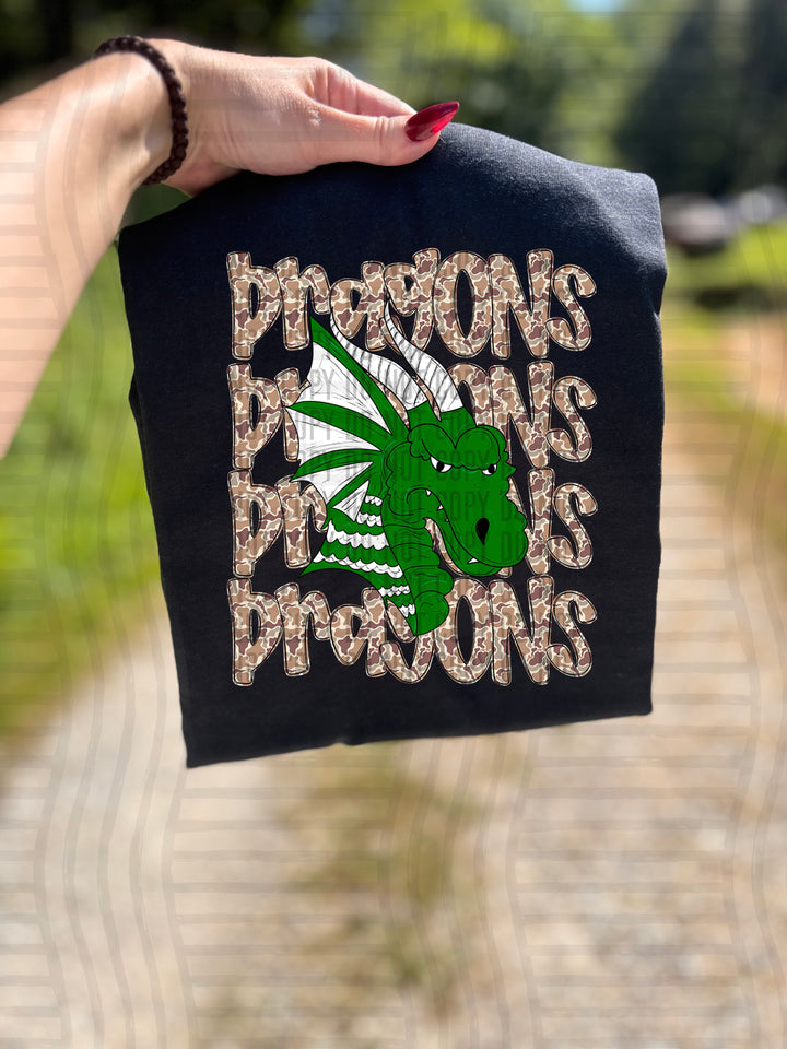Camo Mascot Heads DTF Print