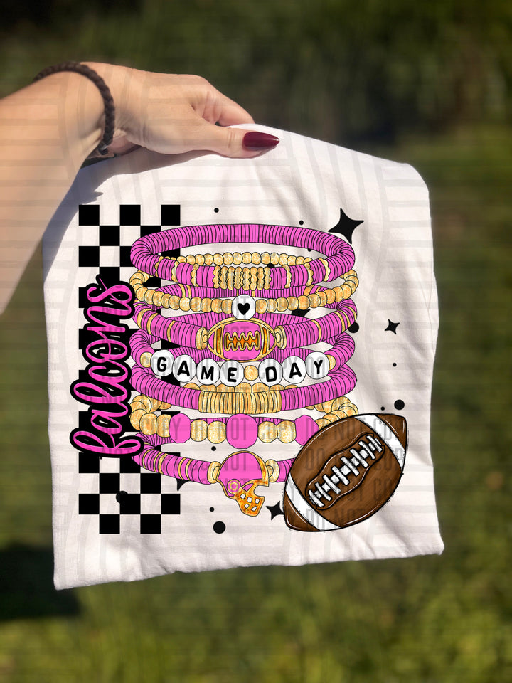 Pink Game Day Bracelets DTF Print