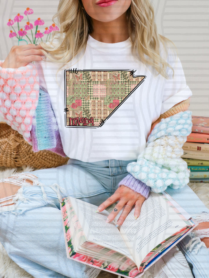 Butterfly Cottage States DTF Print
