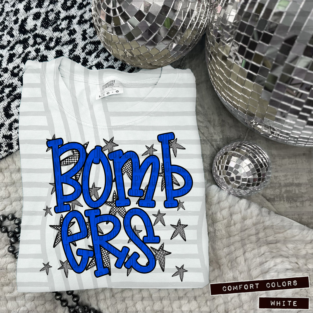 Blue Staggered DTF Print