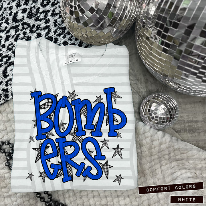 Blue Staggered DTF Print