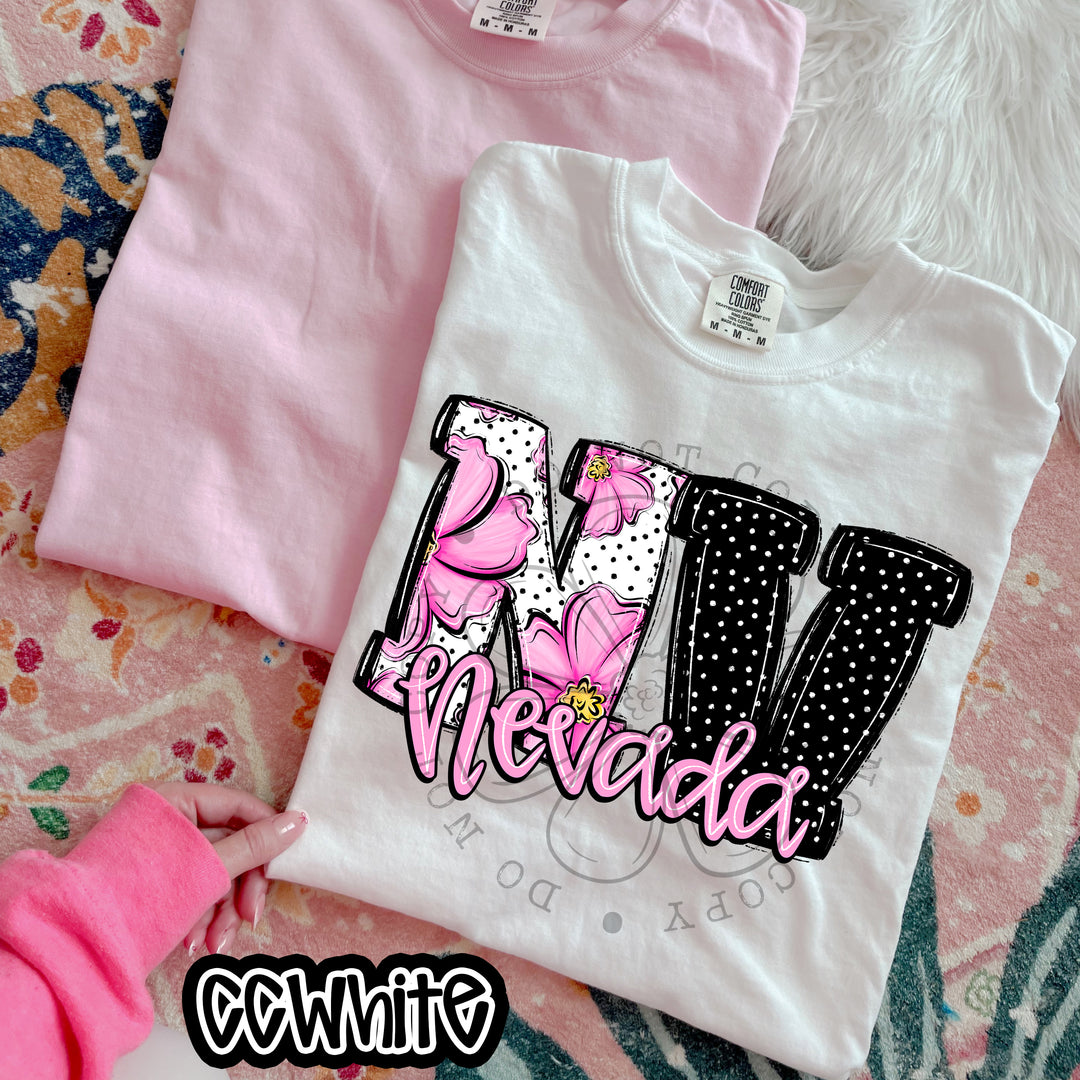 Pink Floral States DTF Print