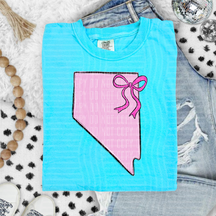 Seersucker States With Bow DTF Print