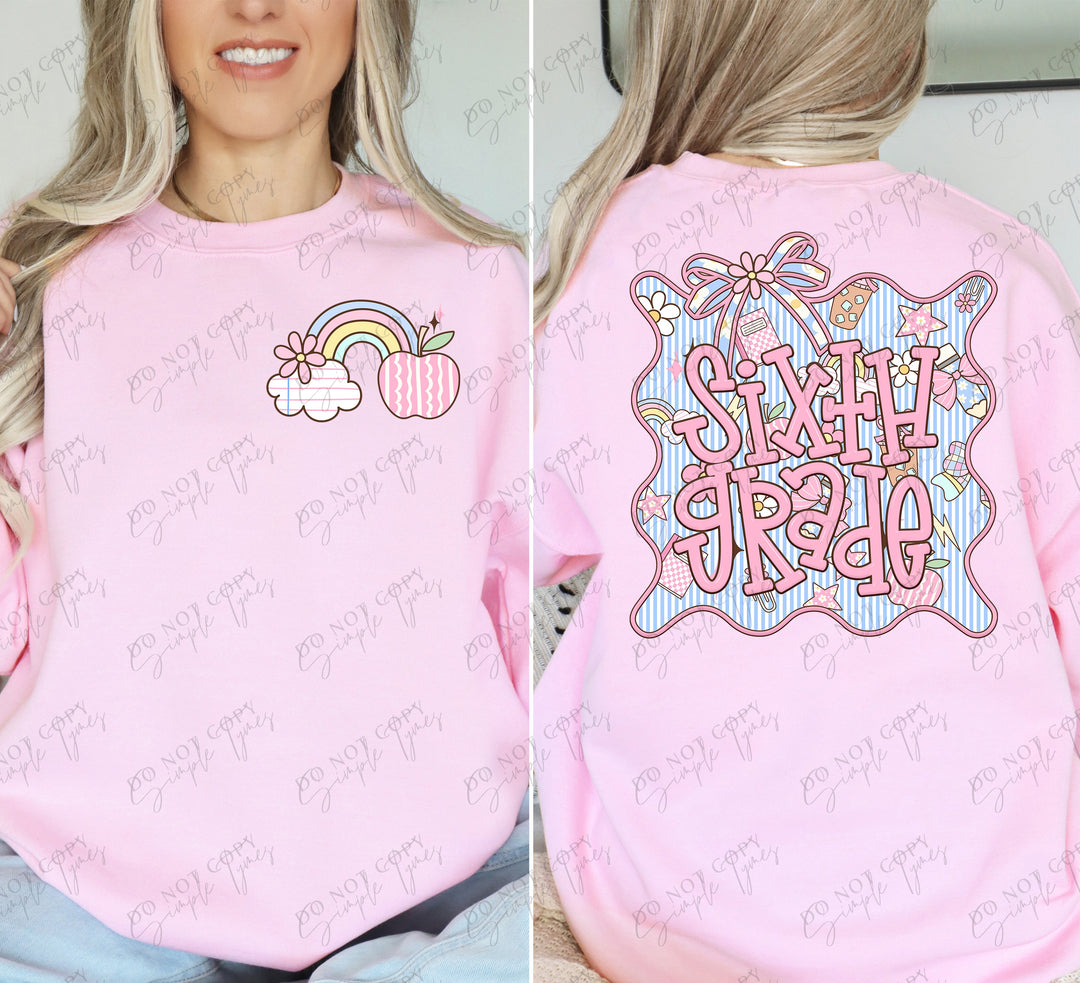 Seersucker Grade Frames Grade Levels Back Print ONLY DTF Print