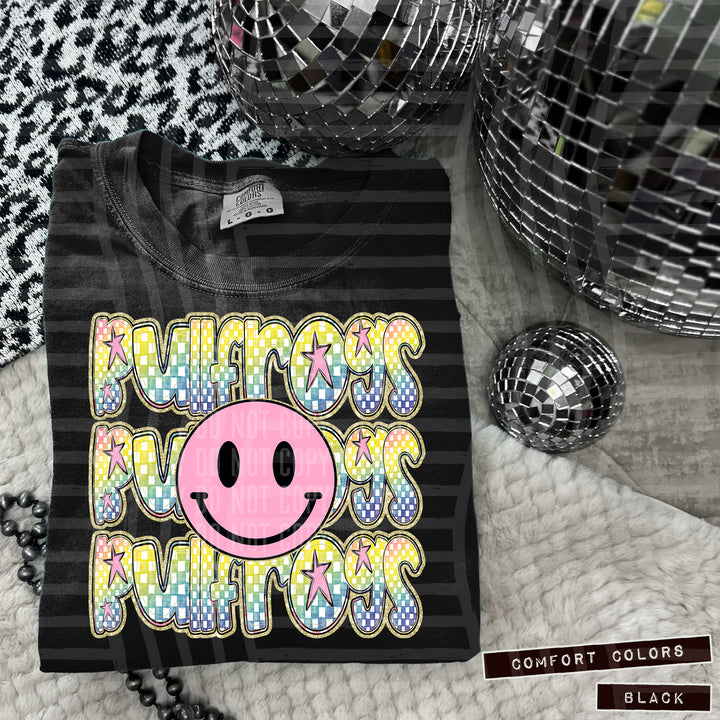 Pink Smiley Triple Stack DTF Print