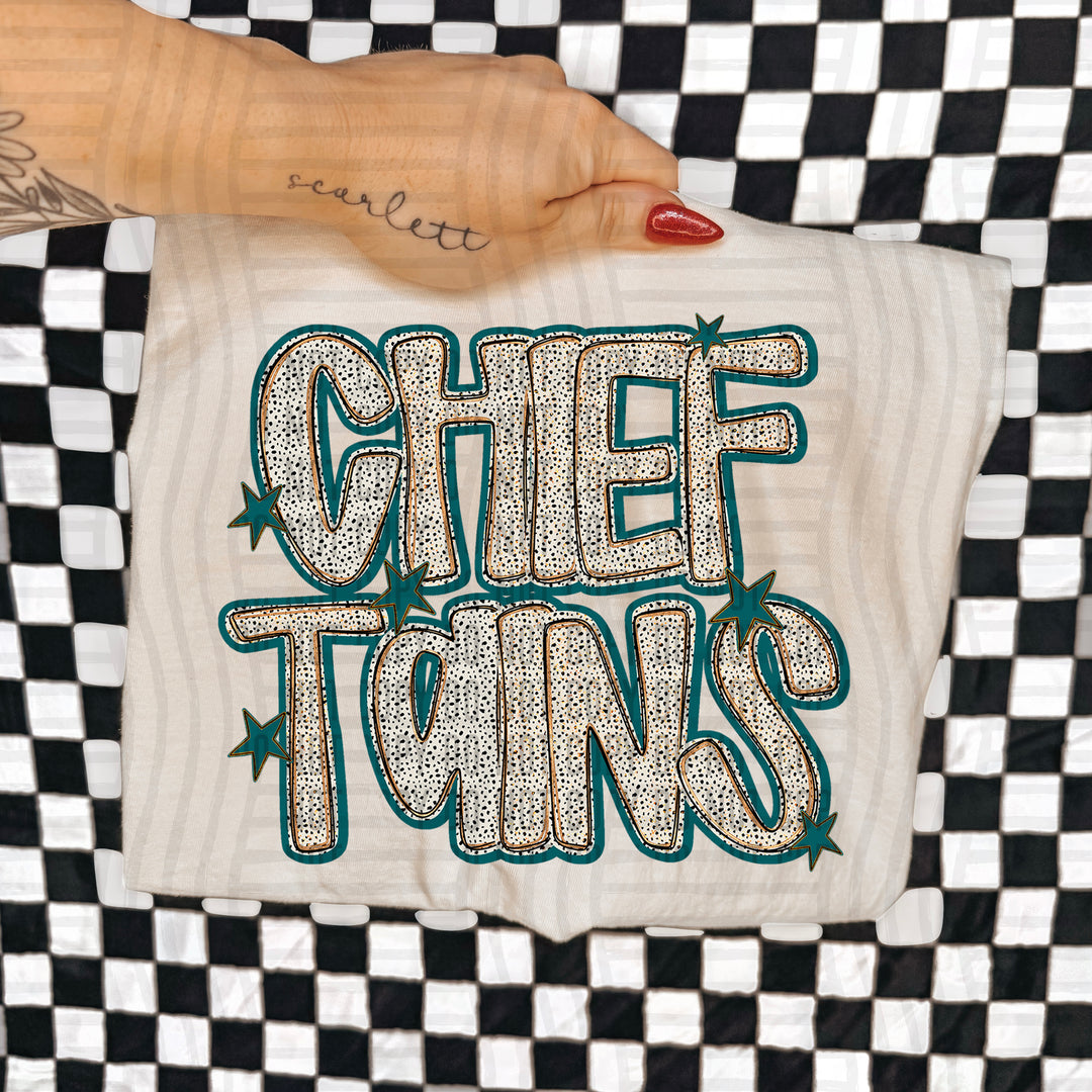 Teal Dotty DTF Print