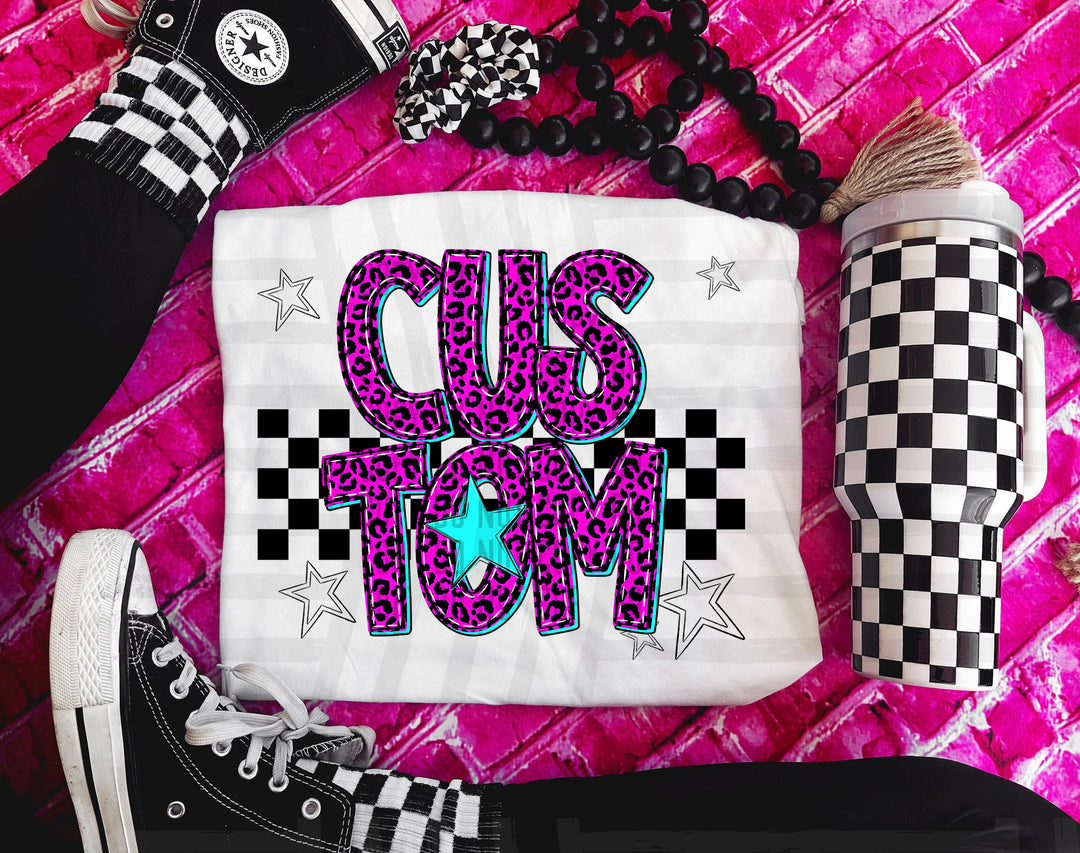 Pink Neon Leopard DTF Print