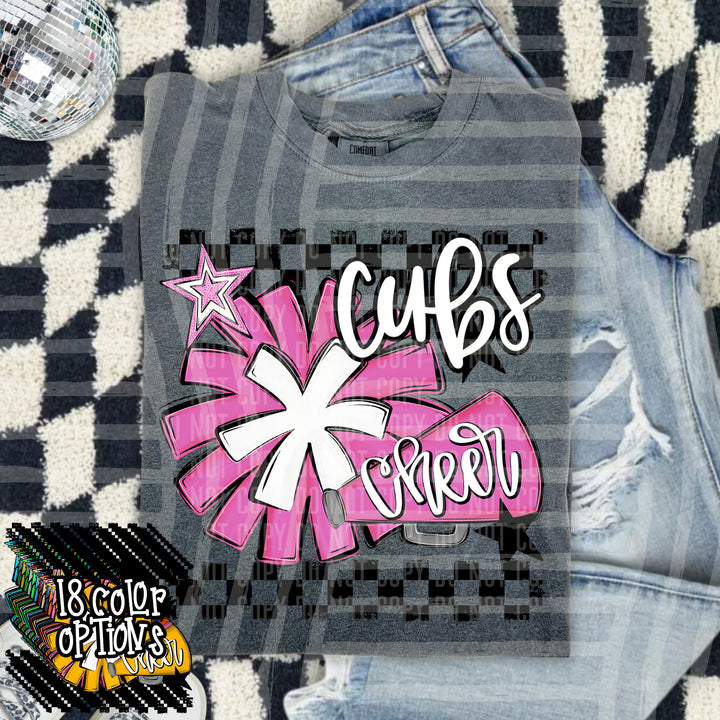 Cheer Pom With Names Sage DTF Print