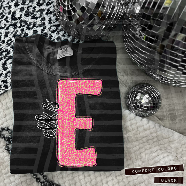 Pink Leopard Initial DTF Print