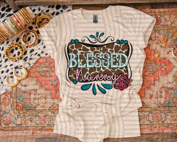 Cowhide & Turquoise Names DTF Print
