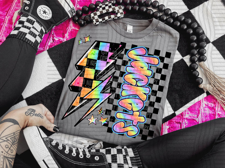 Neon Side Bolt DTF Print