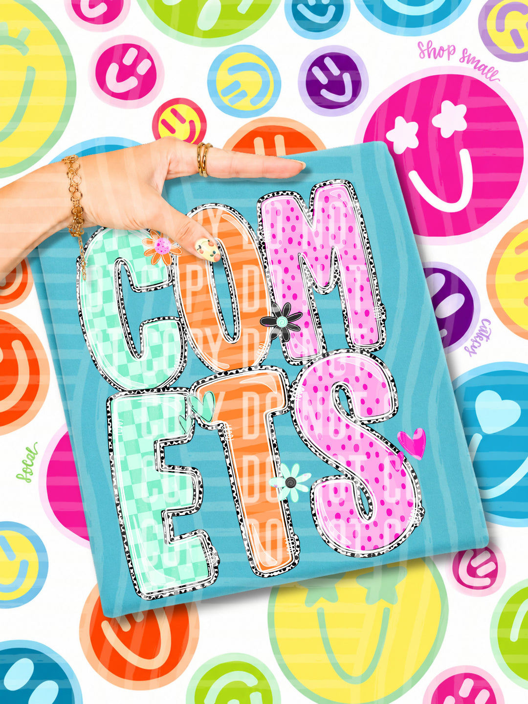 Happy Blooms Mascots DTF Print