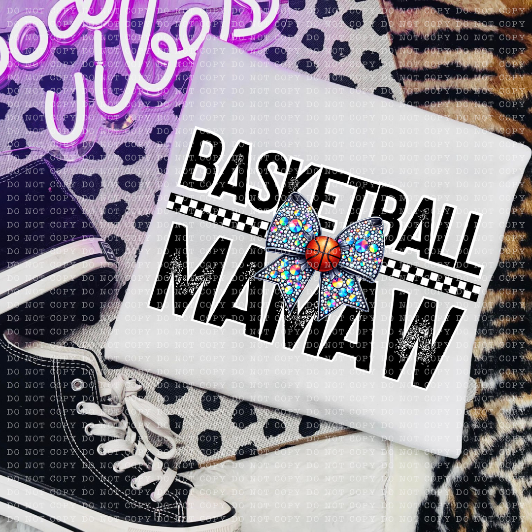 Basketball Rhinestone Bow Names DTF Print