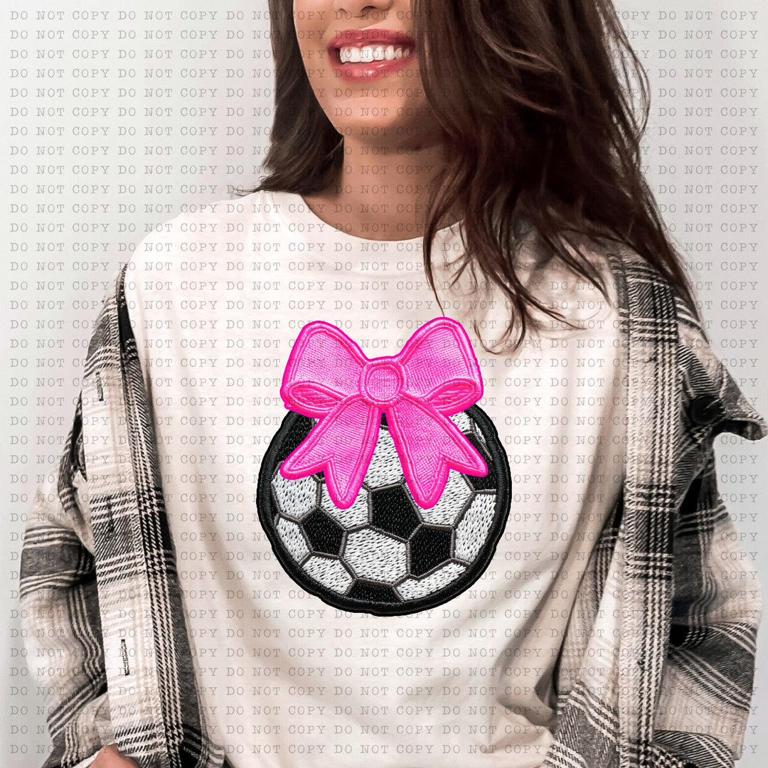 Soccer Coquette Faux Patch DTF Print