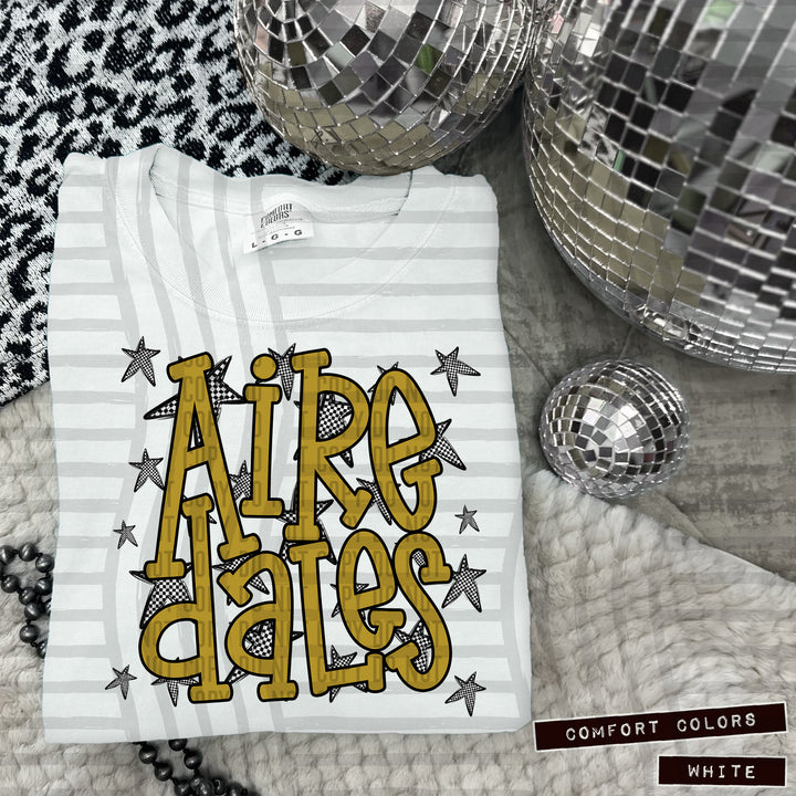 Gold Staggered DTF Print