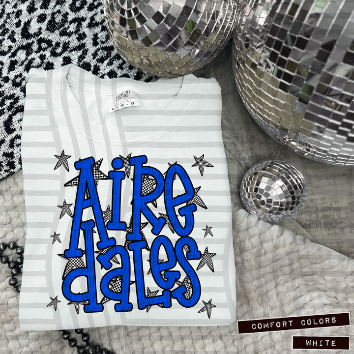 Blue Staggered DTF Print