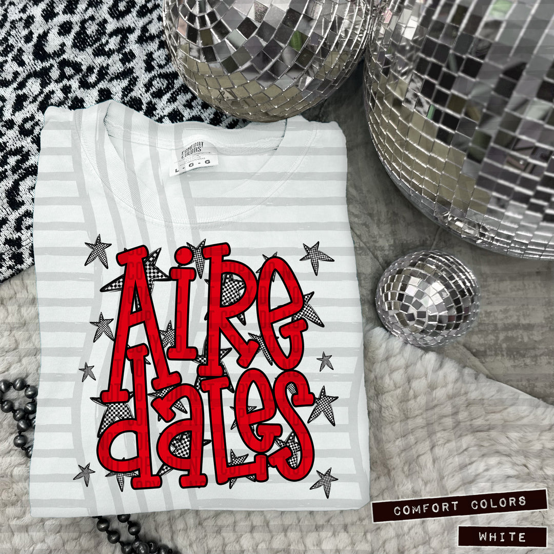 Red Staggered DTF Print