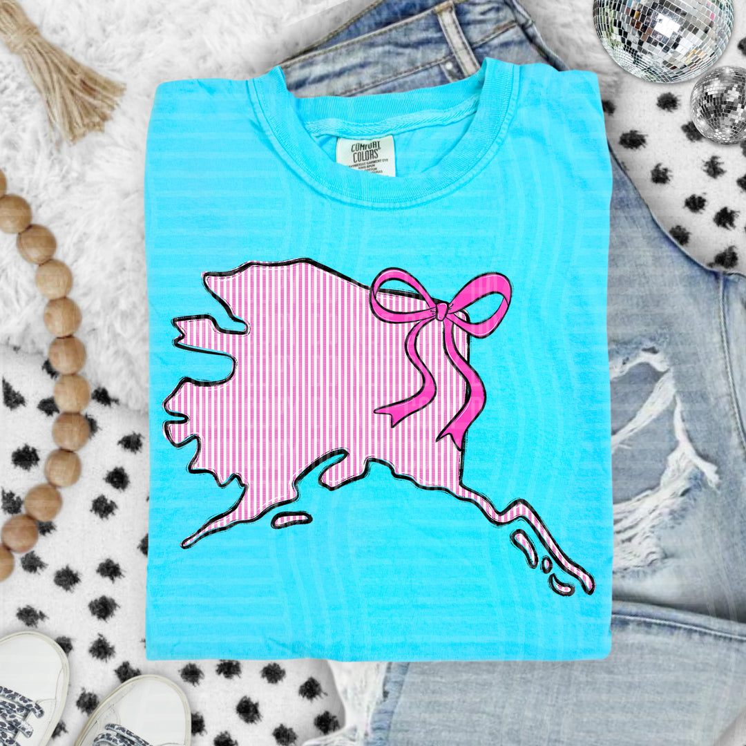 Seersucker States With Bow DTF Print