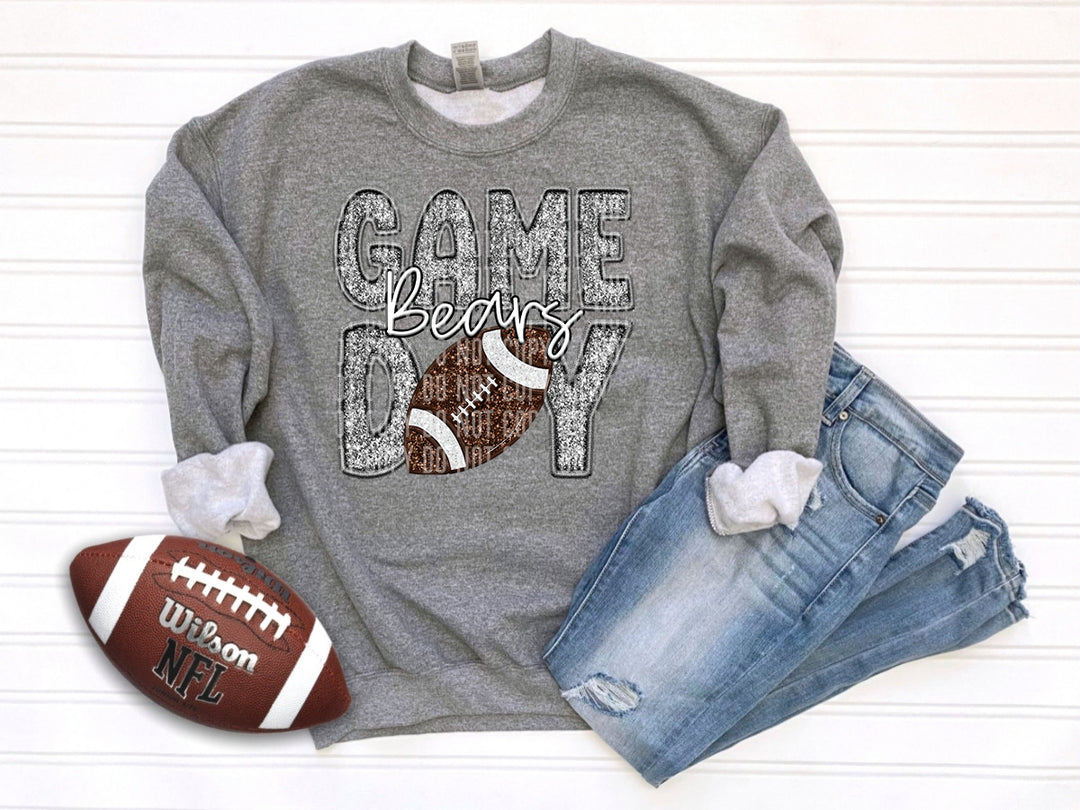 Grey Football DTF Print