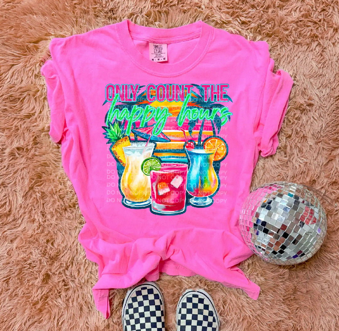 Only Count The Happy Hour DTF Print