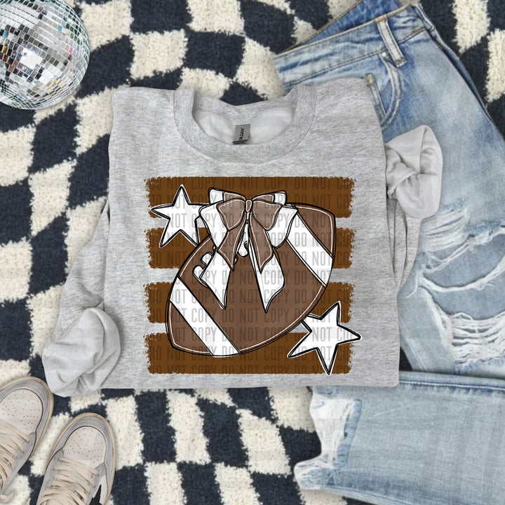 Football Bow DTF Print