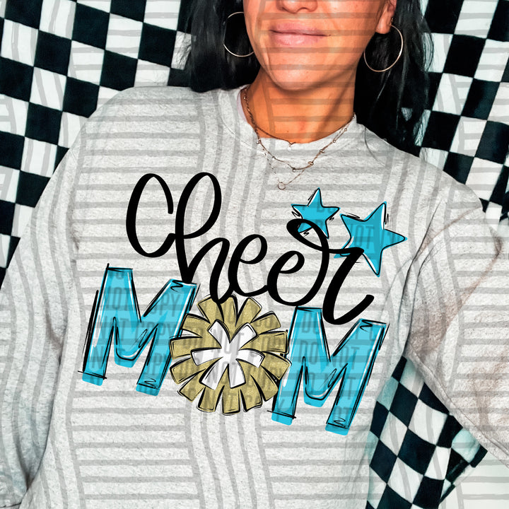 Sports Mom Cheer Gold DTF Print