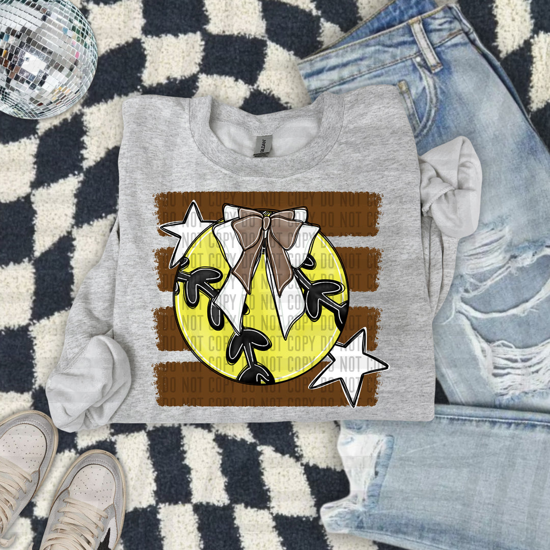 Softball Bow DTF Print