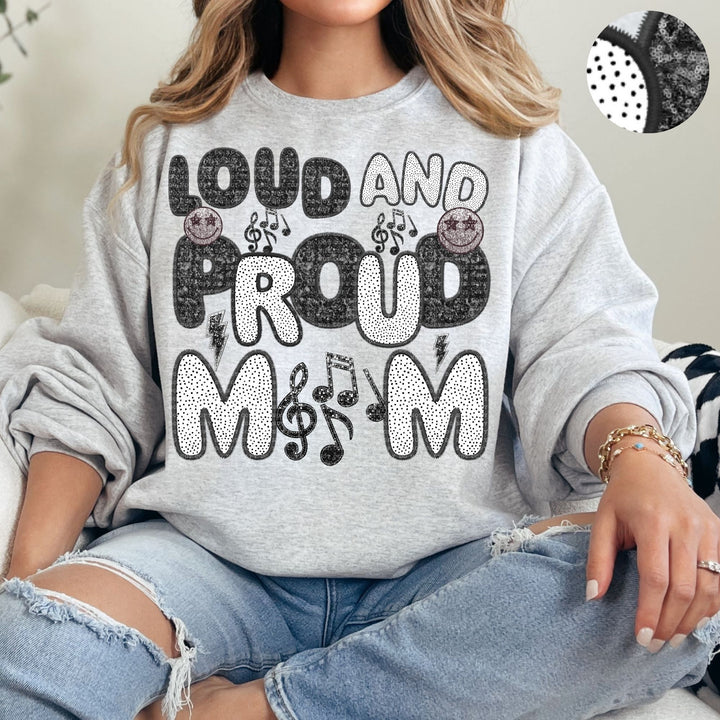 Loud and Proud Sports Mom Faux Embroidery DTF Print