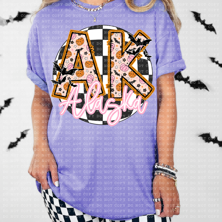 Pumpkin Batty States DTF Print