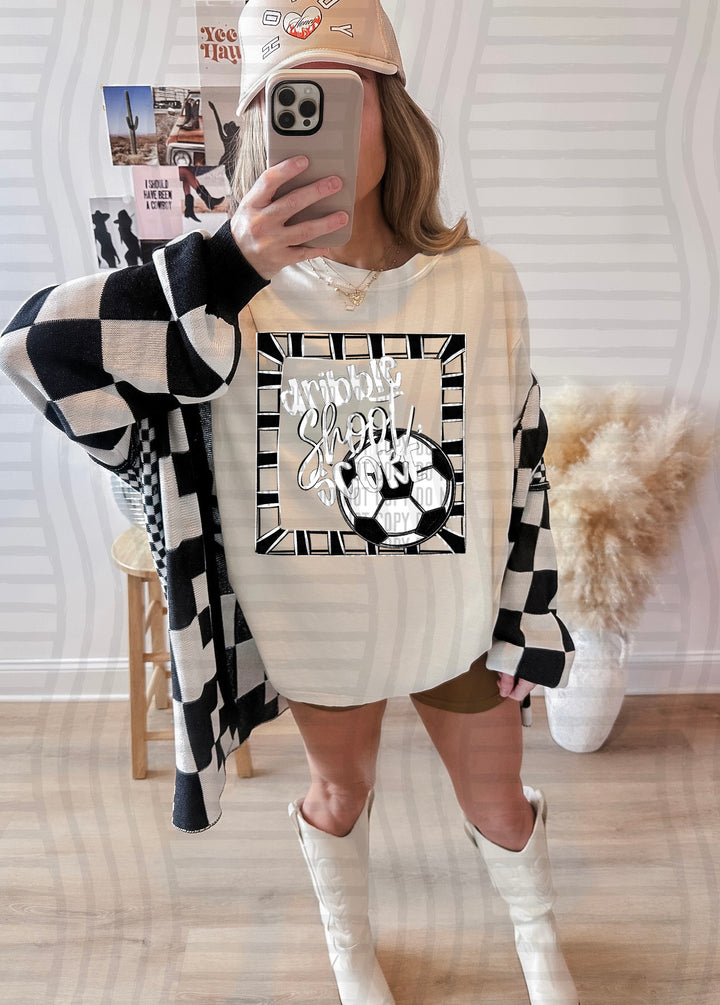 Dribble Shoot Score Soccer DTF Print