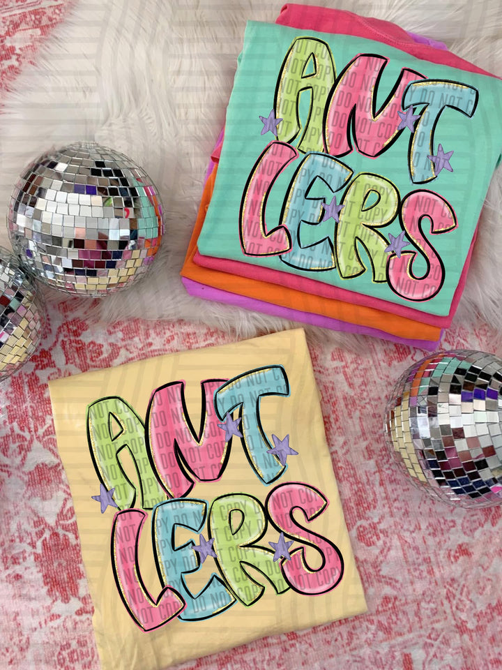 Glittery & Preppy Mascots DTF Print