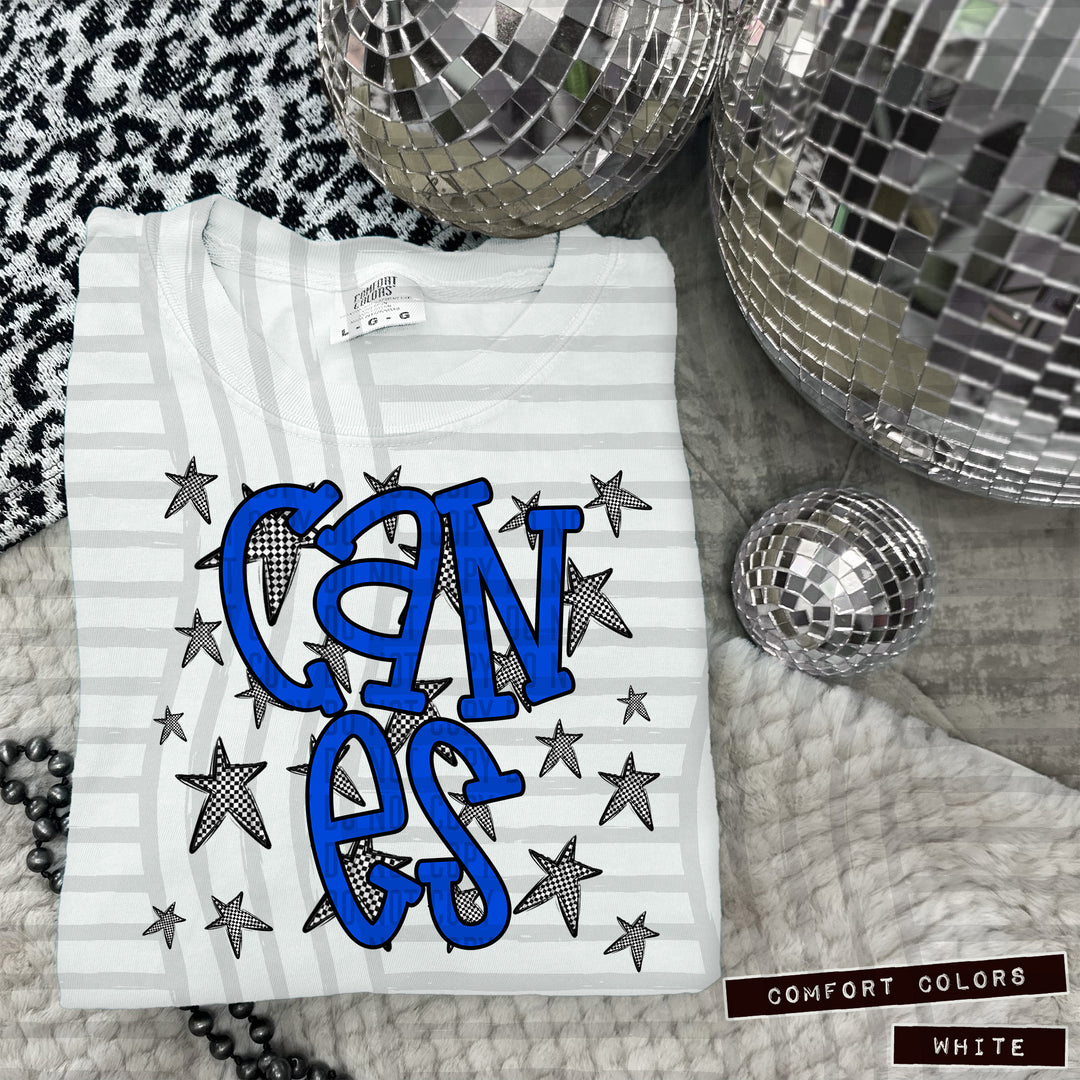 Blue Staggered DTF Print