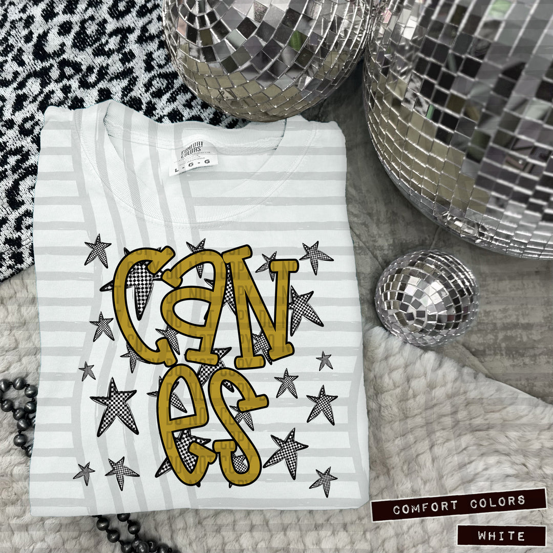 Gold Staggered DTF Print