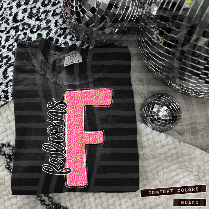 Pink Leopard Initial DTF Print