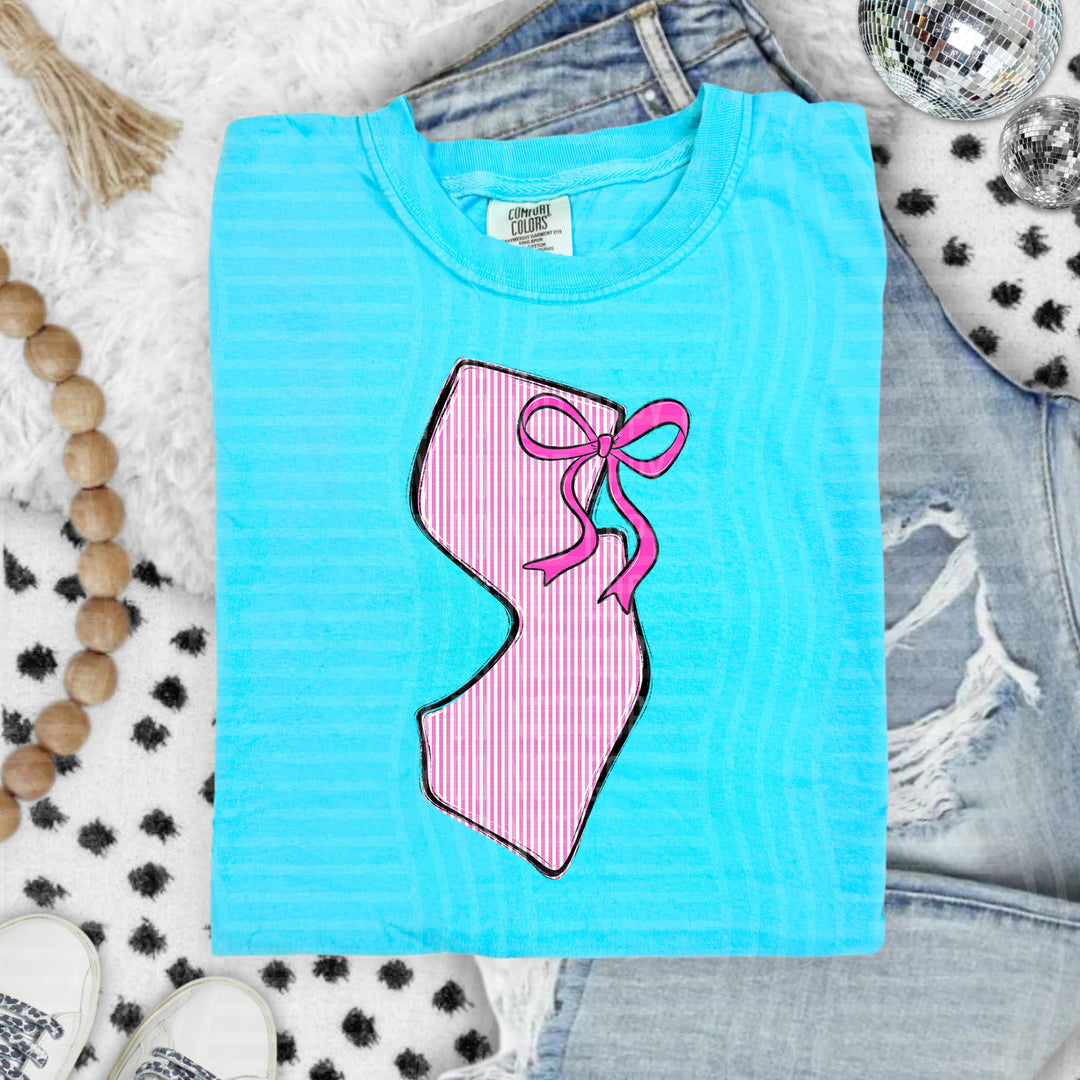 Seersucker States With Bow DTF Print