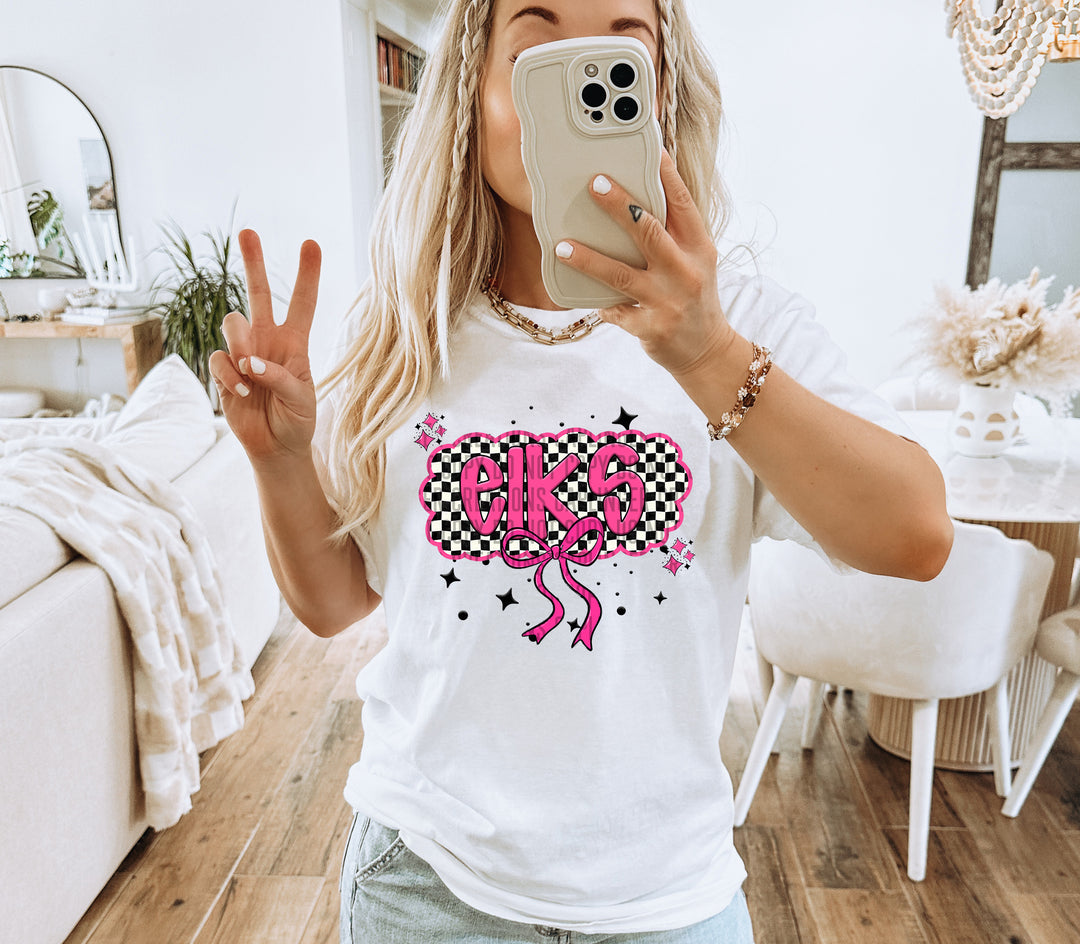 Hot Pink Checkered DTF Print