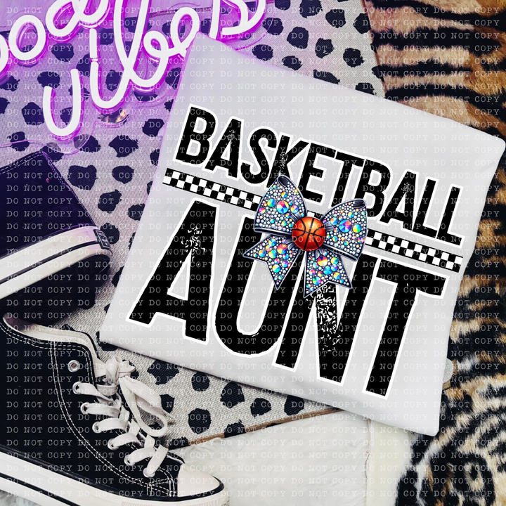 Basketball Rhinestone Bow Names DTF Print