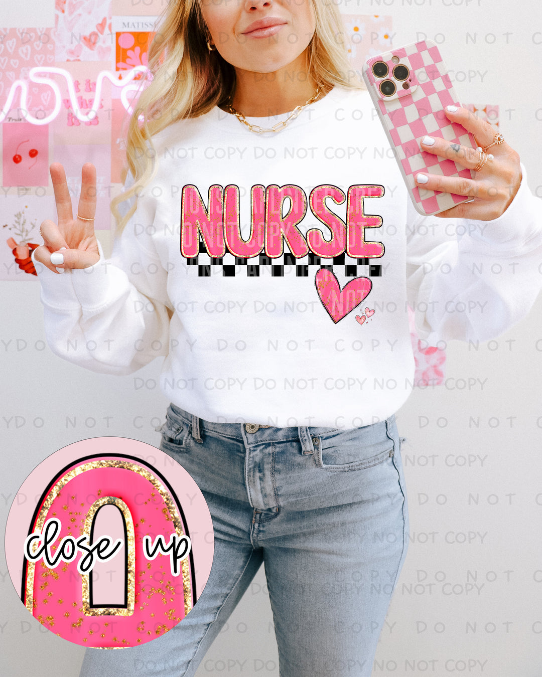 Sweet Pink Names DTF Print