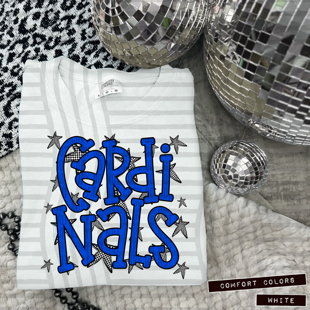 Blue Staggered DTF Print