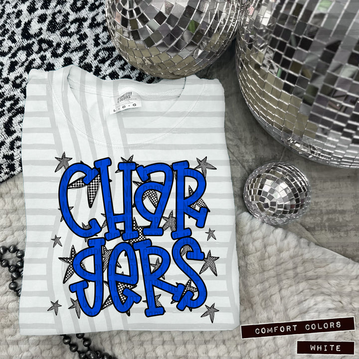 Blue Staggered DTF Print