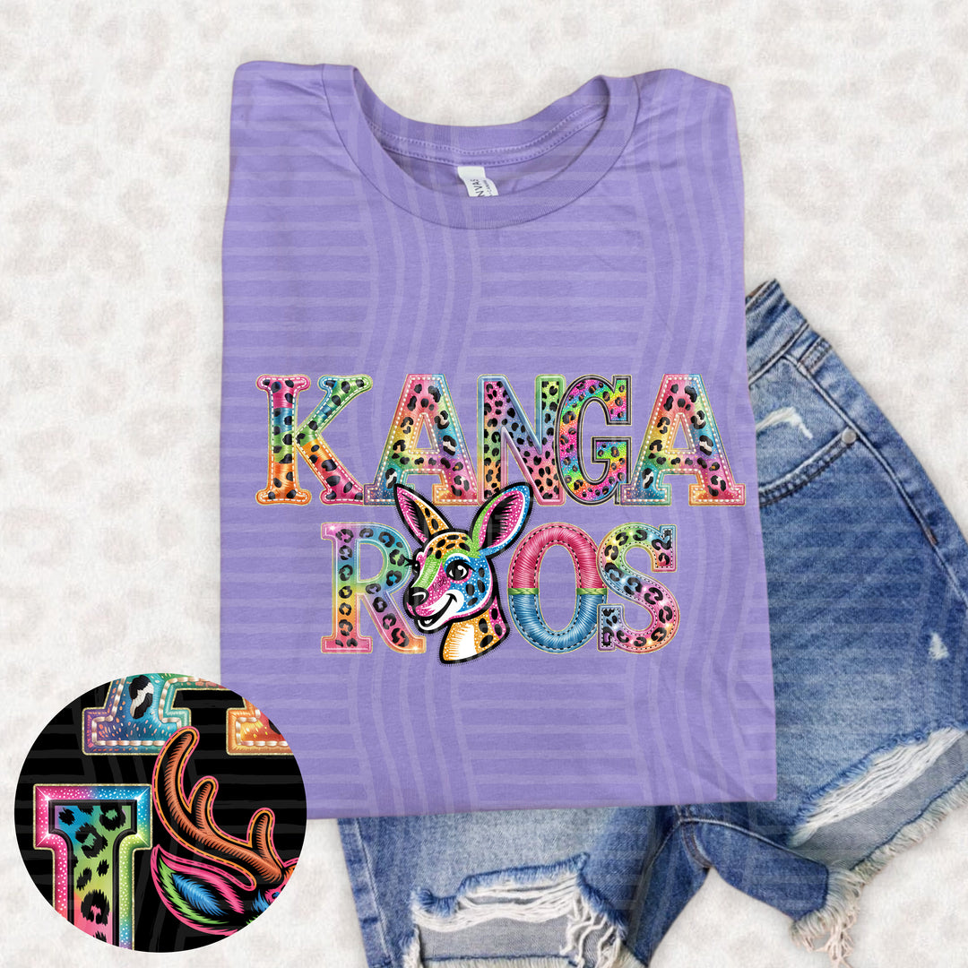 Rainbow Mascot Heads Stacked DTF Print