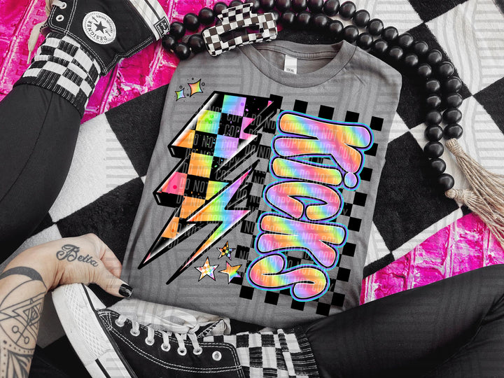 Neon Side Bolt DTF Print