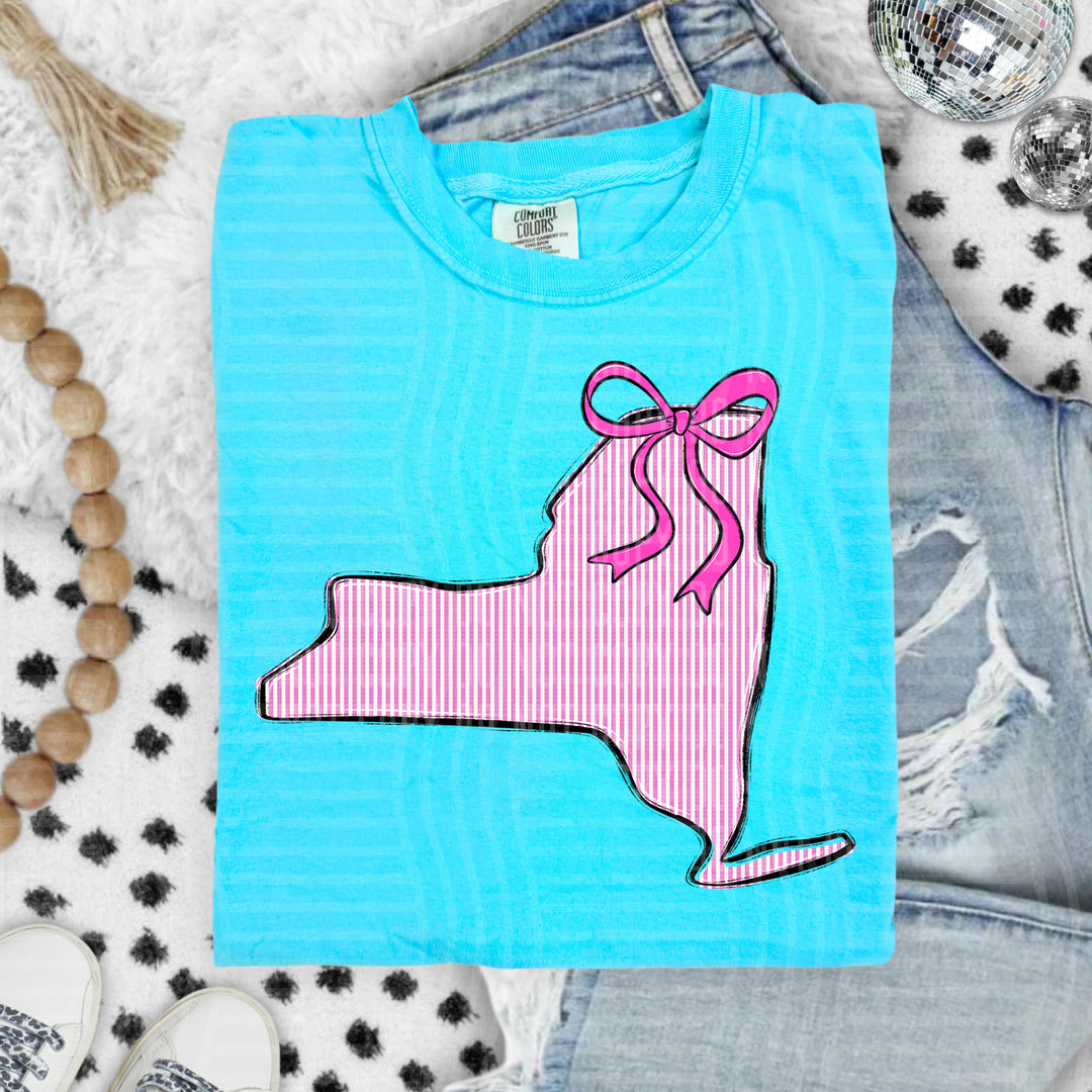 Seersucker States With Bow DTF Print