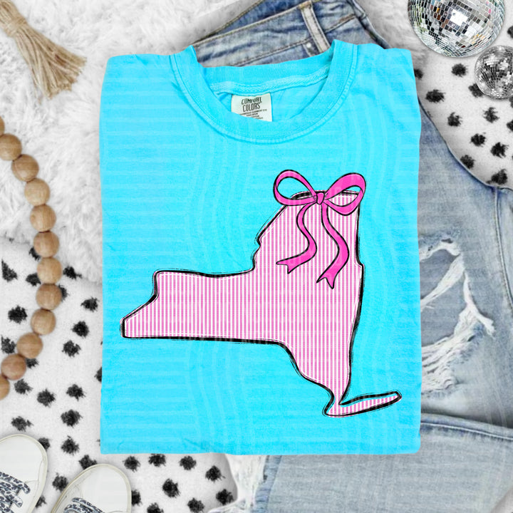 Seersucker States With Bow DTF Print